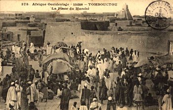 The marketplace in an old photograph