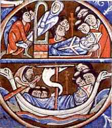 The people of Tours carry off the body of Saint Martin